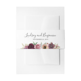 Cintas Para Invitaciones Watercolor Vintage Rubor y Burgundy Boda