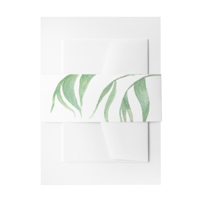 Cintas Para Invitaciones Watercolour Palm Leaf Invitation Belly Band (Anverso Ejemplo)