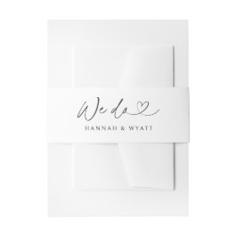 Cintas Para Invitaciones We Do Minimal Heart Chic Wedding Script Belly Band