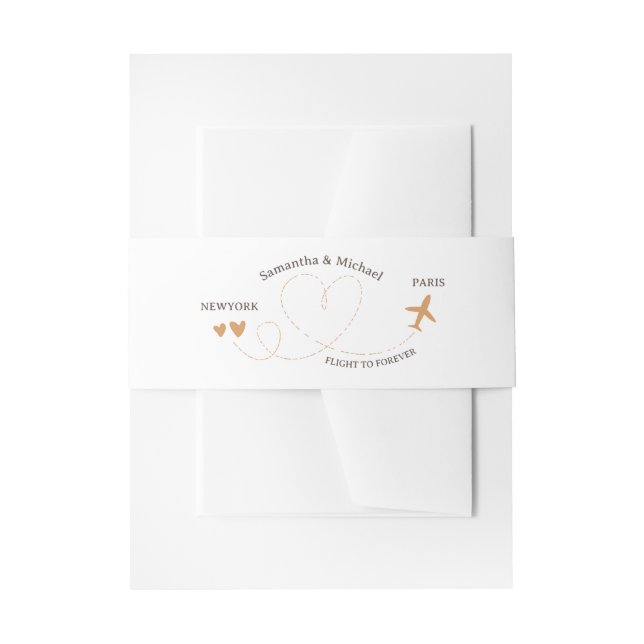 Cintas Para Invitaciones Wedding Travel Flight Theme (Anverso Ejemplo)
