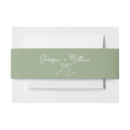 Cintas Para Invitaciones Whimsical Bow Sage Green