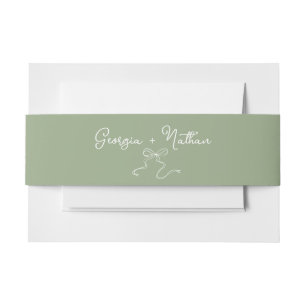 Cintas Para Invitaciones Whimsical Bow Sage Green