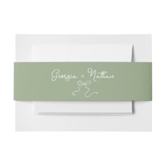 Cintas Para Invitaciones Whimsical Bow Sage Green