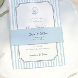 Cintas Para Invitaciones Whimsical Minimalist Blue Calligraphy Wedding