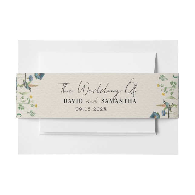 Cintas Para Invitaciones Whimsical Secret Garden Wildflowers (Anverso Ejemplo)