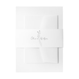Cintas Para Invitaciones White Elegant Minimalist Botanical Wedding