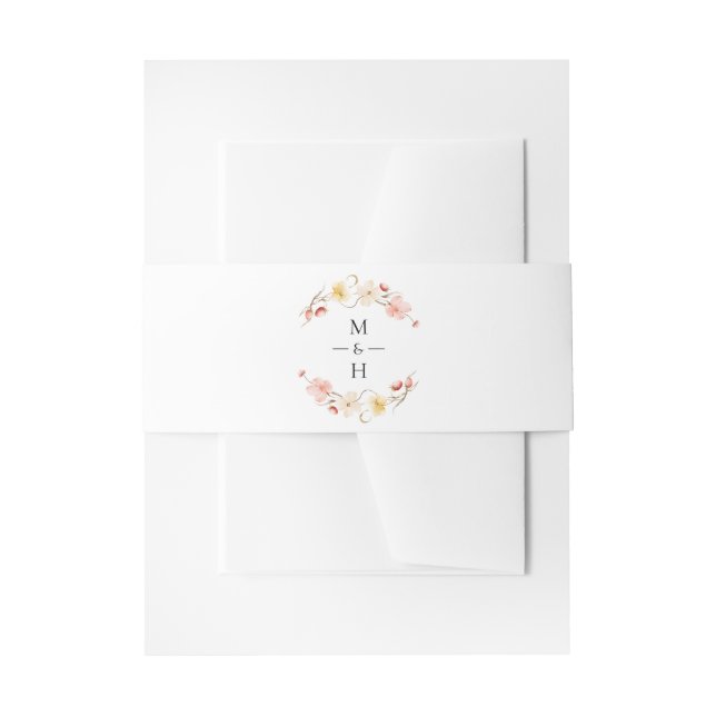 Cintas Para Invitaciones Wildflower Monogram Spring Garden Wedding (Anverso Ejemplo)