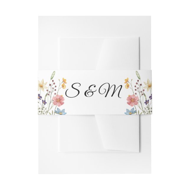 Cintas Para Invitaciones Wildflower  Wedding Invitation Belly Band (Anverso Ejemplo)