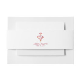 Cintas Para Invitaciones Wildflowers Monogram in Red Design