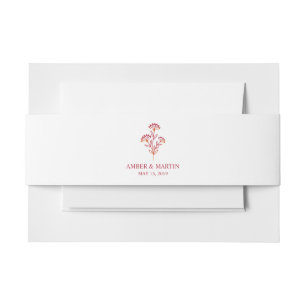 Cintas Para Invitaciones Wildflowers Monogram in Red Design
