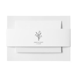 Cintas Para Invitaciones Wildflowers Wedding Monogram in Black