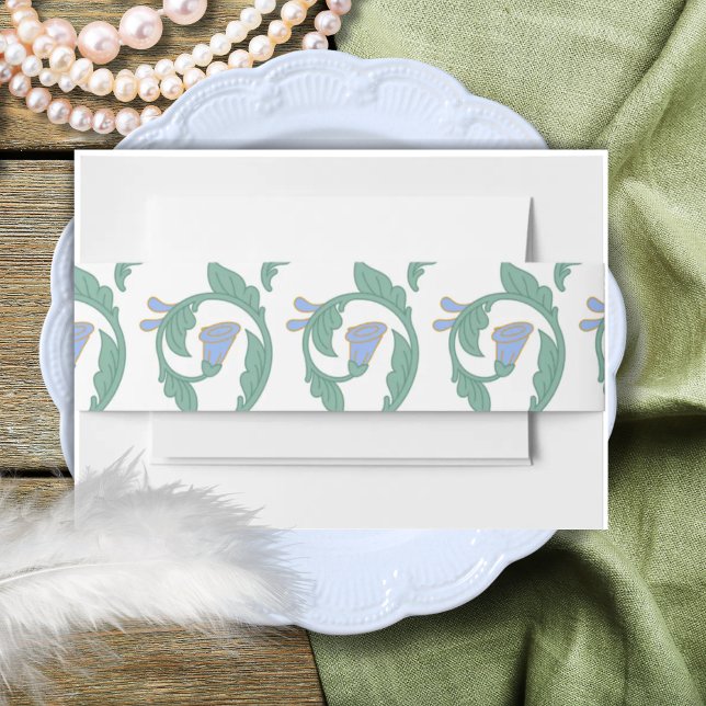 Cintas Para Invitaciones William Morris Art Deco Vines Verdes Florales (Subido por el creador)