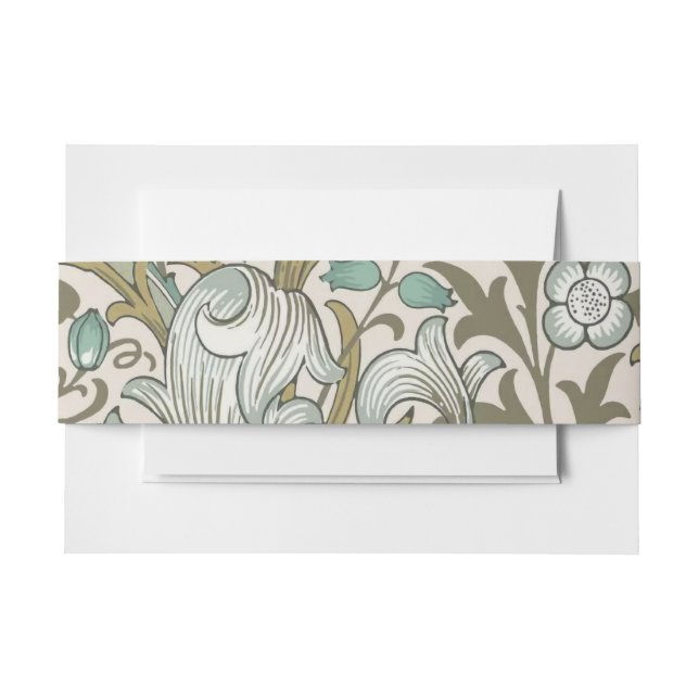 Cintas Para Invitaciones William Morris Golden Lily Blue Gold (Anverso Ejemplo)