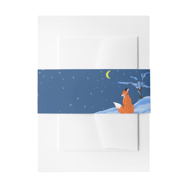 Cintas Para Invitaciones Winter Night Fox (Anverso Ejemplo)