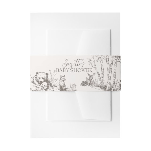 Cintas Para Invitaciones Woodland Animals Whimsical Winter Baby Shower (Anverso Ejemplo)