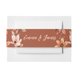 Cintas Para Invitaciones Wreath floral Naranja Quemado de Boho