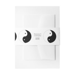 Cintas Para Invitaciones Yin Yang Boda De Diseño Blanco Y Negro
