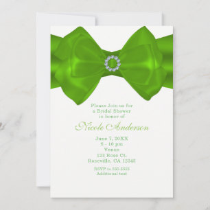 Cintas verdes lima y diamantes invitaciones elegan