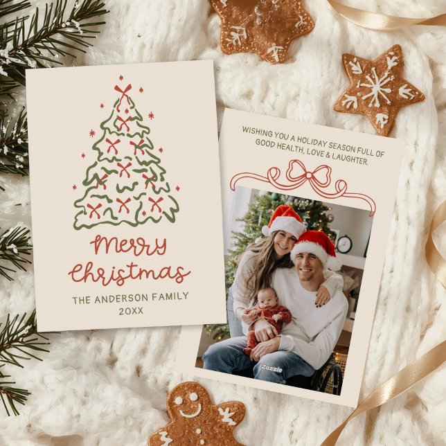 Cintas Vintage Dibujadas a Mano Árbol Foto Navidad (Subido por el creador)