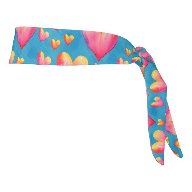 Cintillo de Corazones Acolorados con Acuarela (Girar 90)