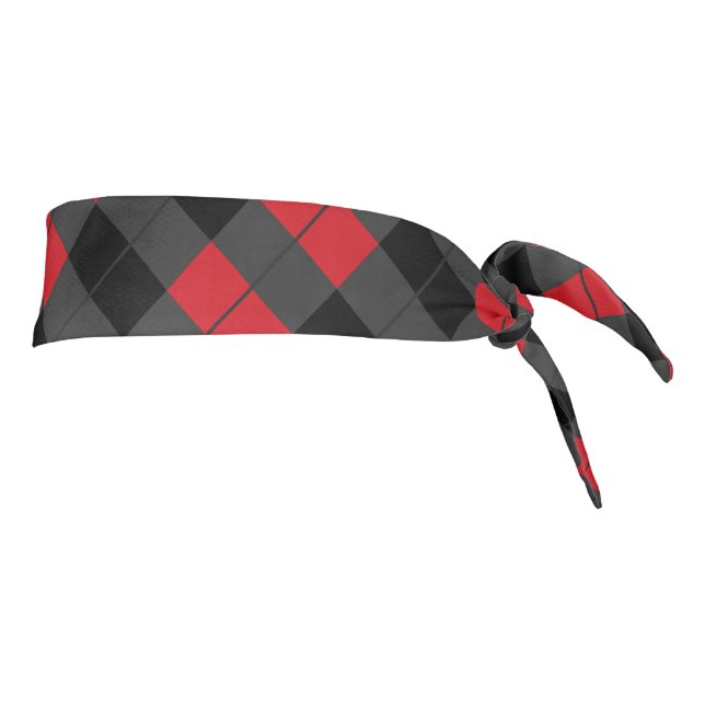 Cintillo de corbata de cuadros rojos escoceses (Girar 90)
