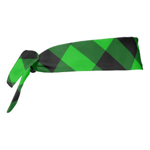 Cintillo de corbata de cuadros verdes tartán