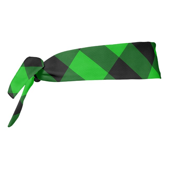 Cintillo de corbata de cuadros verdes tartán (Girar 270)