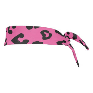 Cintillo de estampado animal de leopardo rosa neón