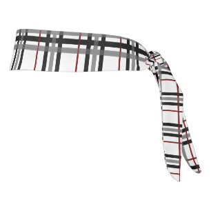 Cintillo Deportivo de Cuadro Escocés Negro Blanco 