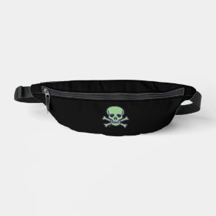 Cinturón de riñonera de cráneo verde negro