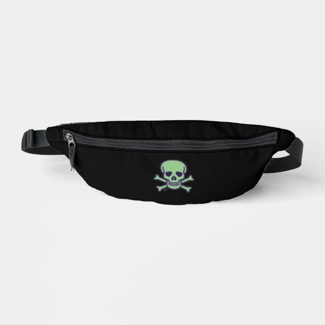 Cinturón de riñonera de cráneo verde negro (Anverso)