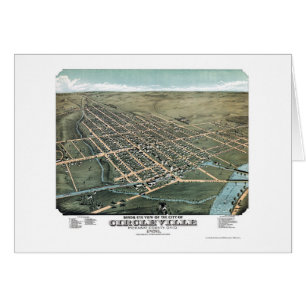 Circleville, OH, mapa panorámico - 1876