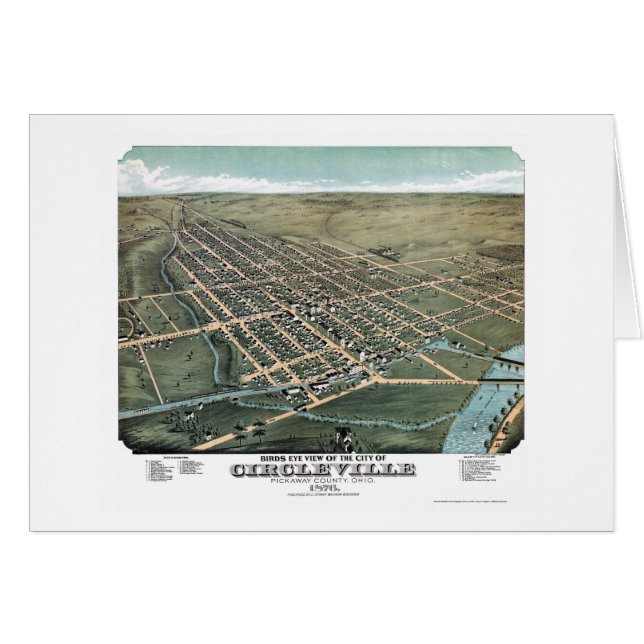 Circleville, OH, mapa panorámico - 1876 (Anverso (Horizontal))
