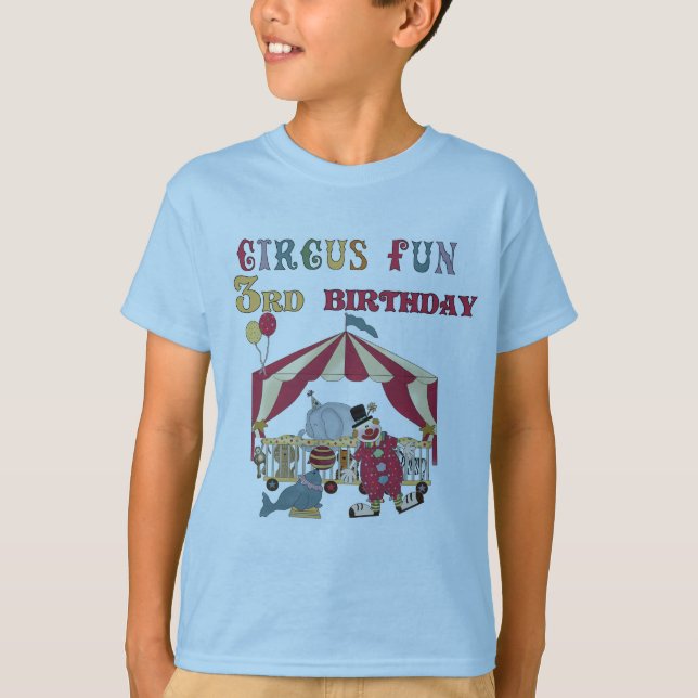 Circo 3 camisetas de cumpleaños y regalos (Anverso)
