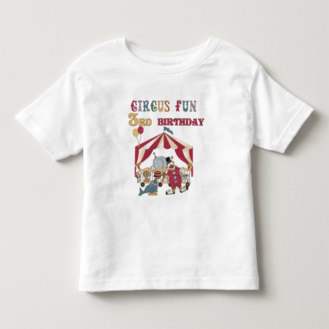 Circo 3 camisetas de cumpleaños y regalos (Anverso)
