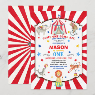 Circo Carnaval Invitación al cumpleaños Circo Fies