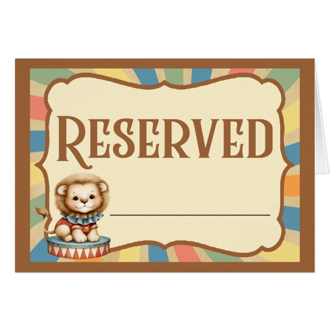 Circo de bebé _ Tarjeta reservada (Anverso (Horizontal))