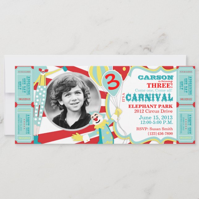 Circo de Carnaval frena invitación de cumpleaños (Anverso)