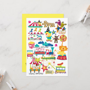 Circo de Carnaval Invitación de cumpleaños feliz
