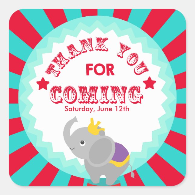 Circo Gracias etiqueta de favor (Anverso)