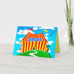 Circo gracioso, tarjeta de saludo
