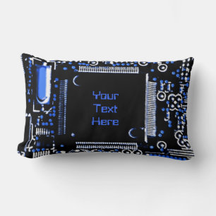 Circuito azul 2 'Tu texto' lanzar almohada lumbar