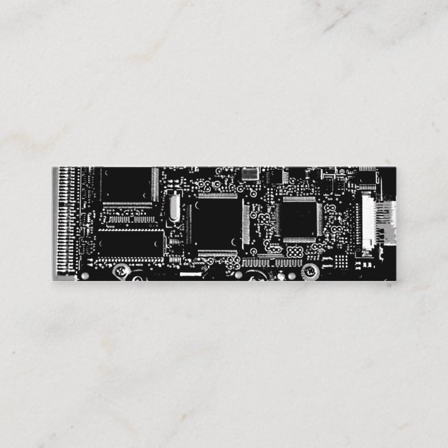 Circuito negro y blanco 2 tarjeta de visita delgad (Anverso)