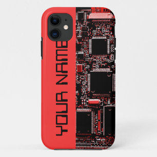 Circuito rojo 2 "Nombre" iPhone 5 lado funda rojo