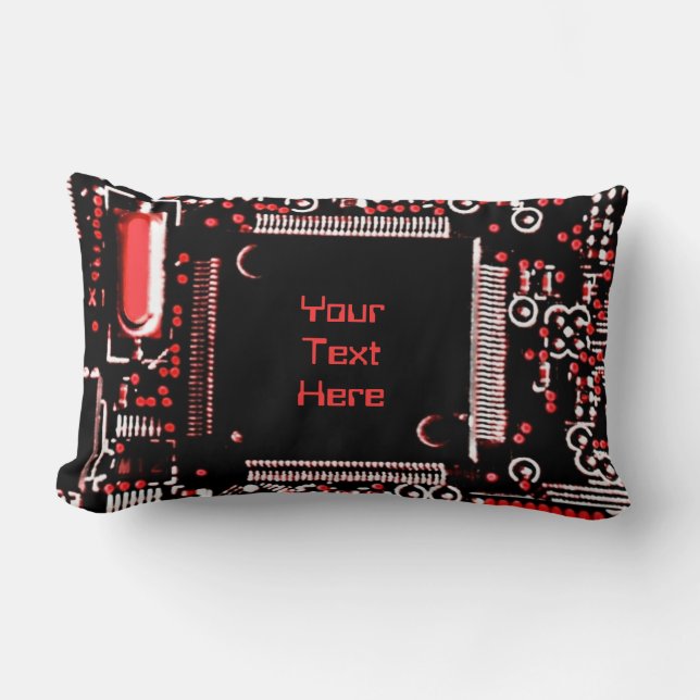 Circuito rojo 2 'Tu texto' lanzar almohada lumbar (Anverso)