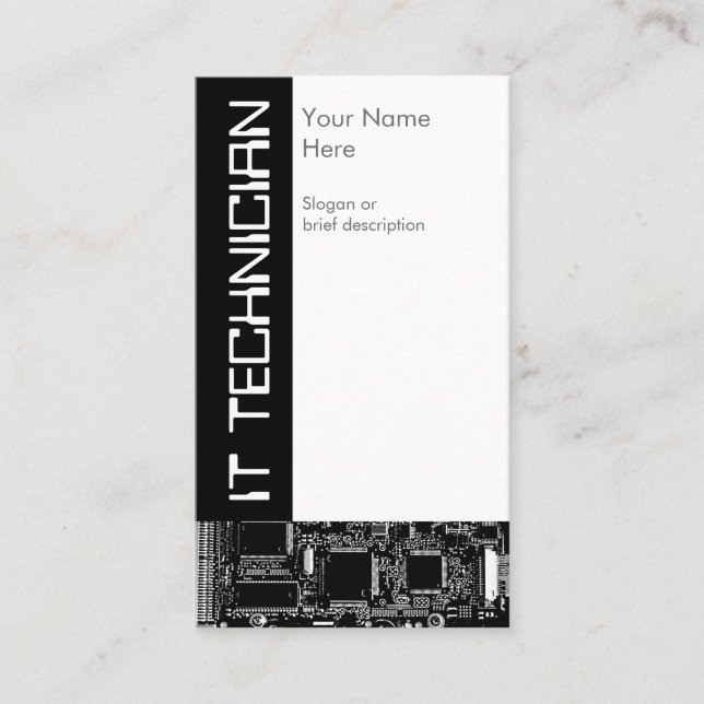 Circule B y W 2" ÉL tarjeta de visita del técnico" (Anverso)