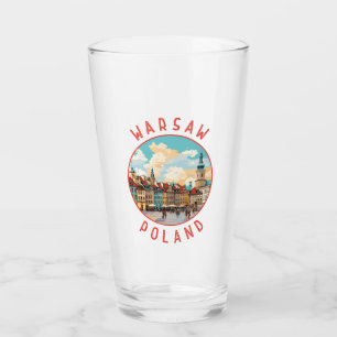 Círculo angustiado retro de Varsovia Polonia