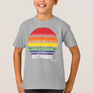 Círculo arcoiris de camiseta gris de niño