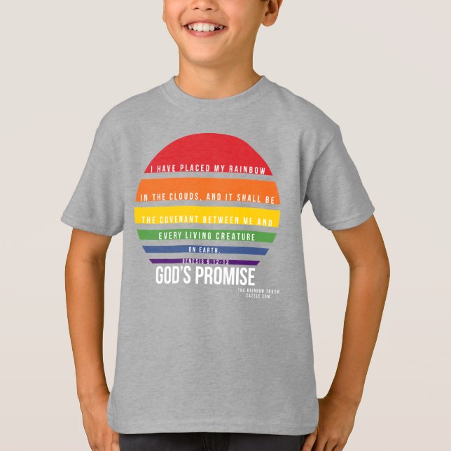 Círculo arcoiris de camiseta gris de niño (Anverso)