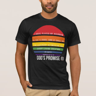 Círculo arcoiris de camiseta negra masculina